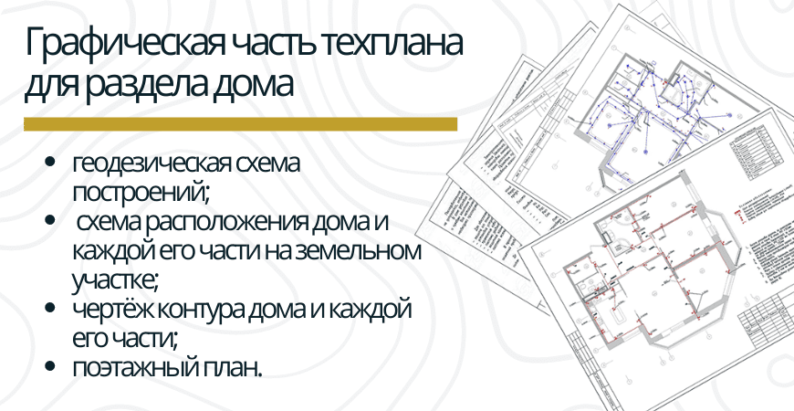 Графическая часть техплана для раздела дома в Казани